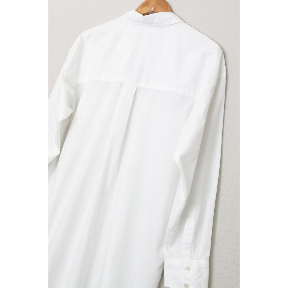 Abercrombie and Fitch White Poplin Shirt Dress Longline Tunic Oversized Cotton M - Picture 9 of 15
